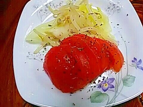 トマトもやしキャベツのバジル風味サラダ
